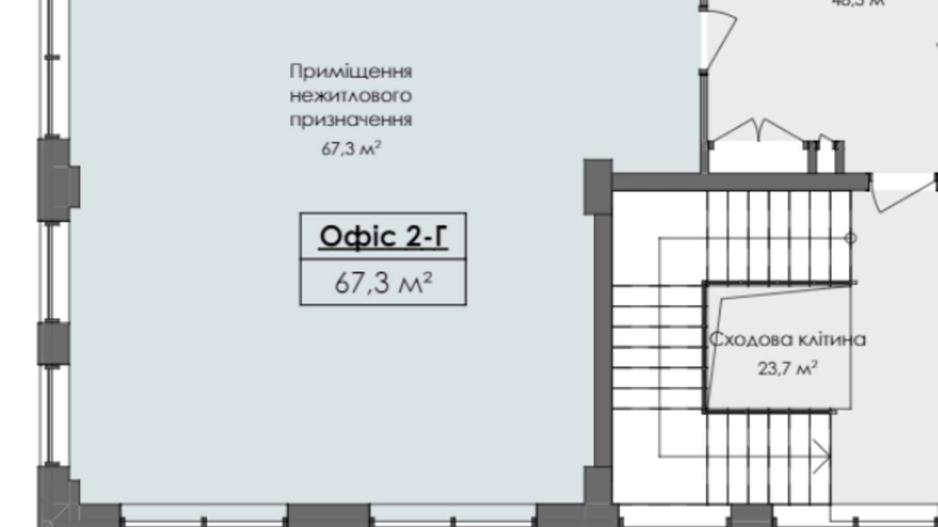 Планировка помещения в ЖК Жовтневый 67.3 м², фото 629820