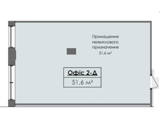 ЖК Жовтневый: планировка помощения 51.6 м²