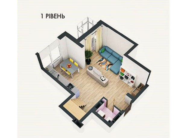 ЖК Гранд Бурже: планування 2-кімнатної квартири 86.7 м²