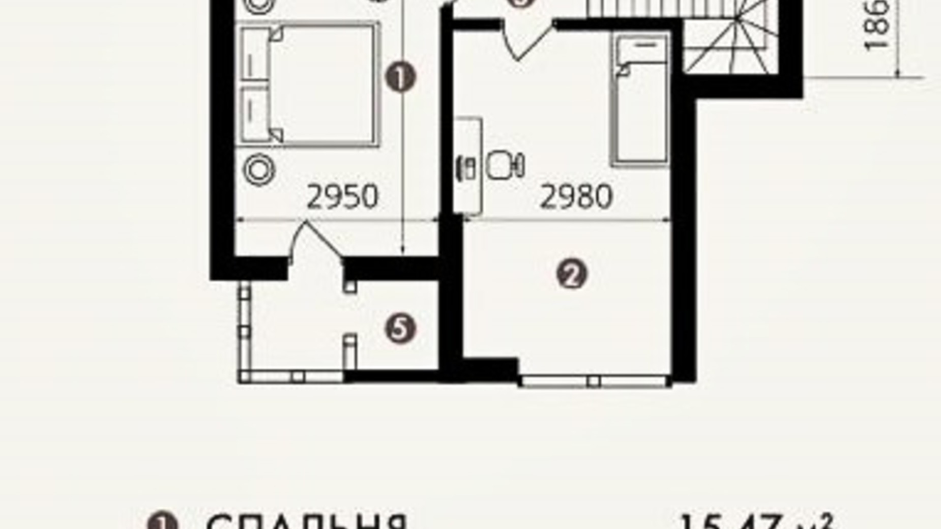 Планування багато­рівневої квартири в ЖК Гранд Бурже 86.7 м², фото 629861