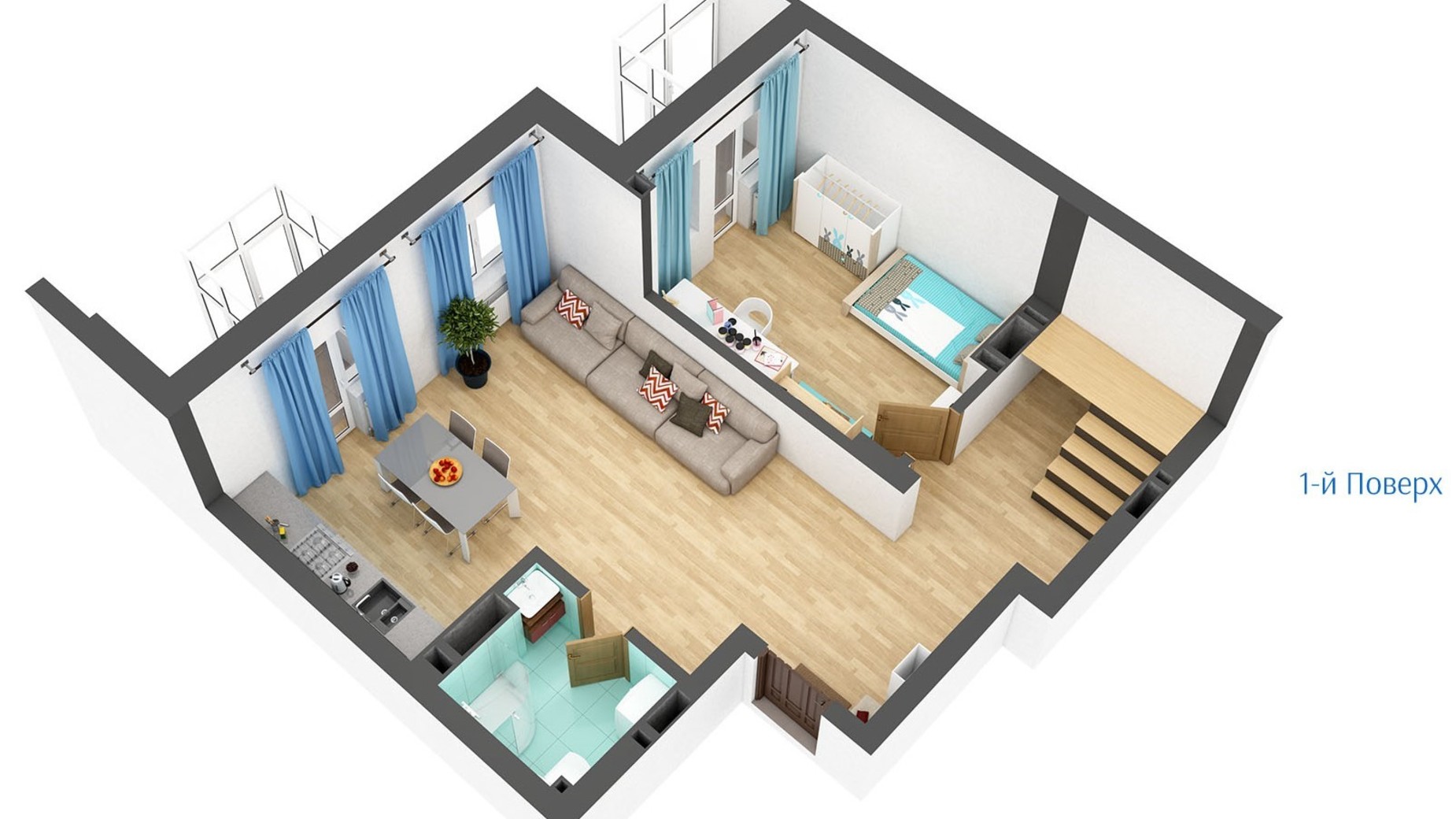 Планировка много­уровневой квартиры в ЖК Гранд Бурже 115.15 м², фото 629865