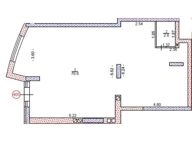 ЖК Панорама: планування приміщення 73.2 м²