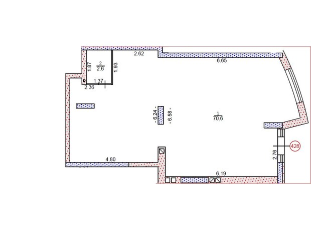 ЖК Панорама: планування приміщення 73.2 м²