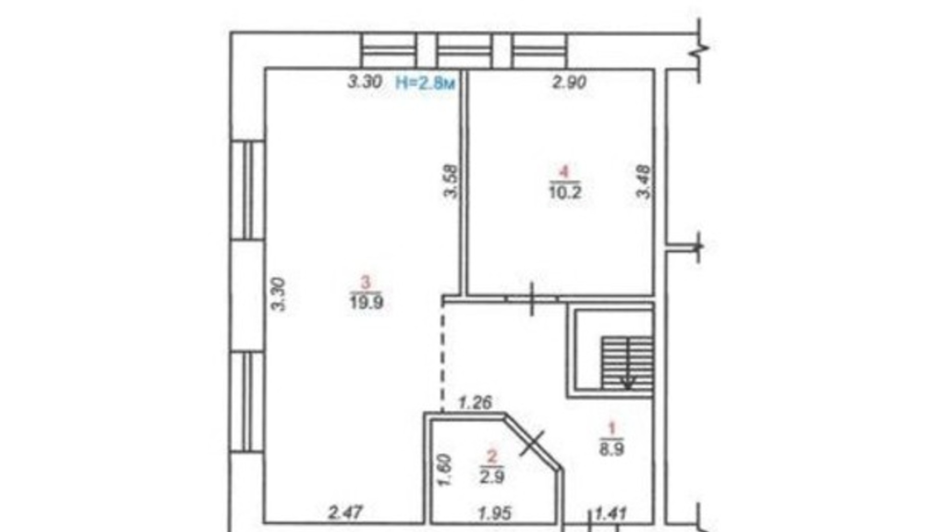 Планировка 2-комнатной квартиры в ЖК Мюнхен 61.6 м², фото 630193