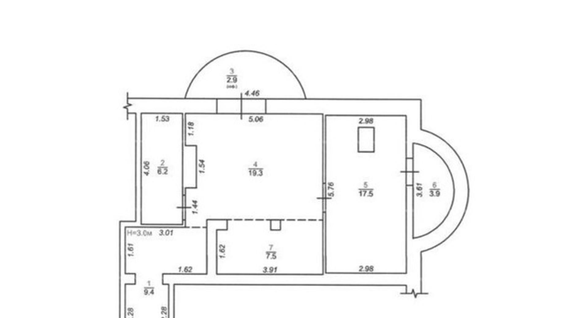 Планування 2-кімнатної квартири в ЖК Мюнхен 66.7 м², фото 630194