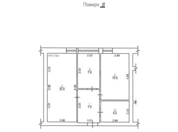 ЖК Мюнхен: планировка 3-комнатной квартиры 57.1 м²