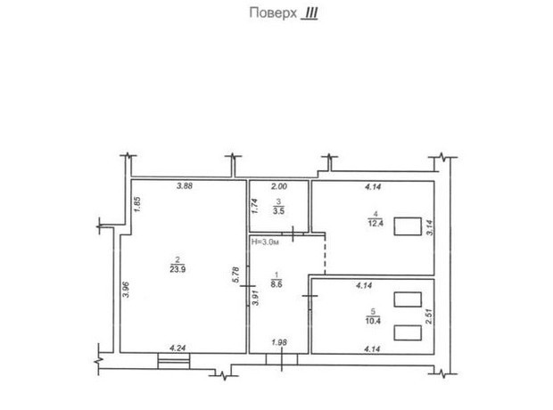 ЖК Мюнхен: планировка 3-комнатной квартиры 58.8 м²