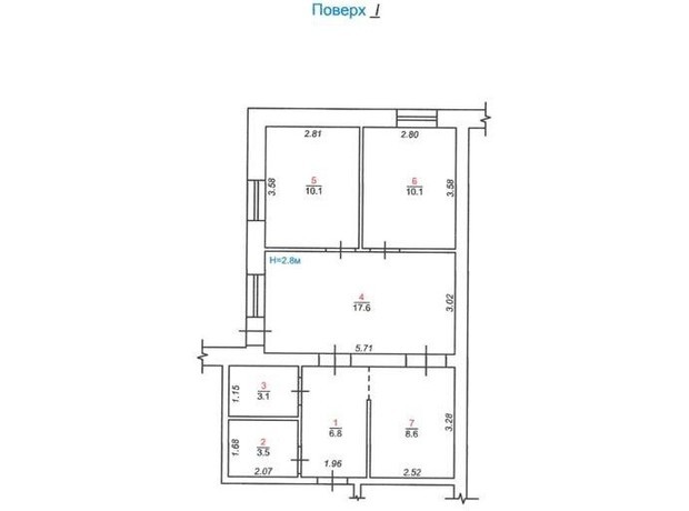 ЖК Мюнхен: планировка 3-комнатной квартиры 59.8 м²