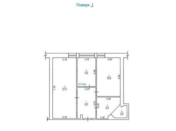 ЖК Мюнхен: планировка 3-комнатной квартиры 59.8 м²