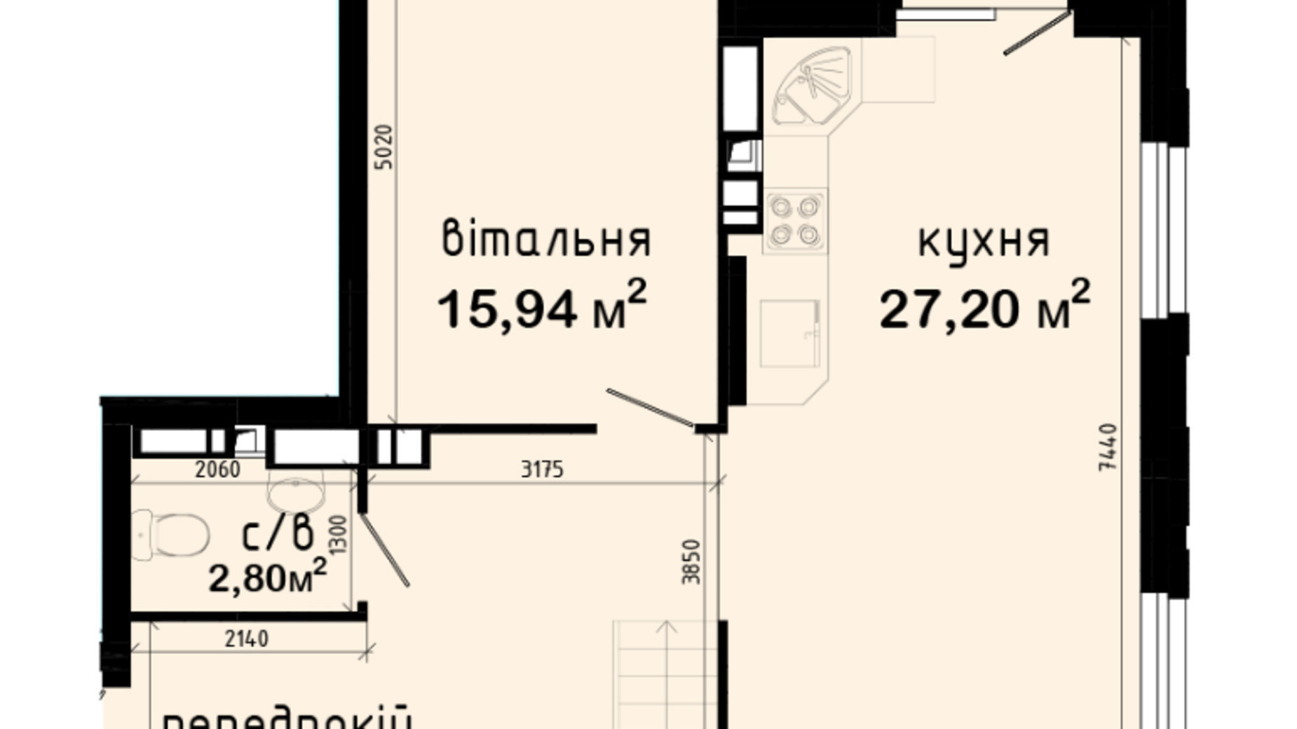 Планировка 3-комнатной квартиры в ЖК Авеню 42 126.02 м², фото 630652