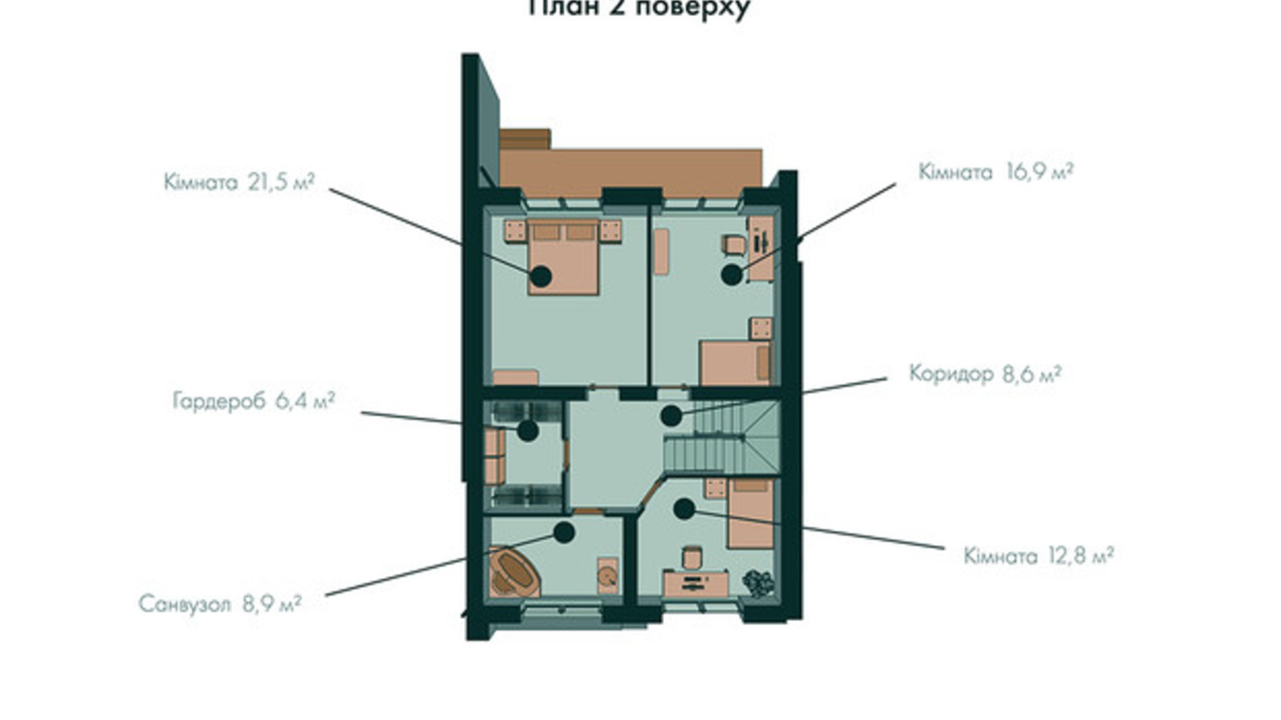Планировка 3-комнатной квартиры в Таунхаус Green Wall 155 м², фото 631648
