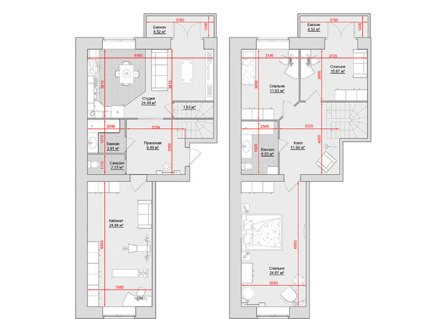 ЖК по ул. Троицкая, 74: планировка 5-комнатной квартиры 150 м²