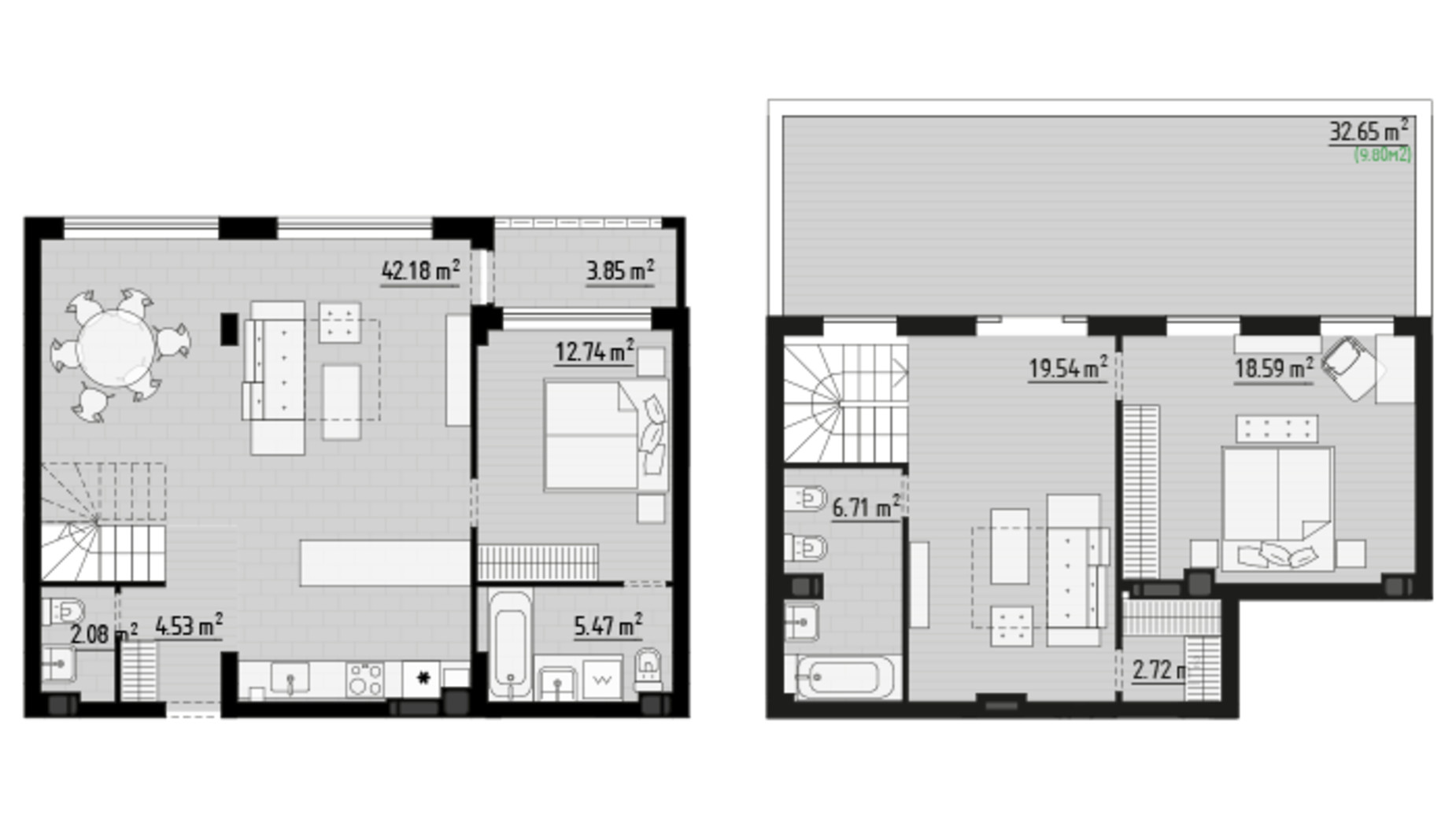 Планування 3-кімнатної квартири в ЖК Parktown 128.22 м², фото 631945