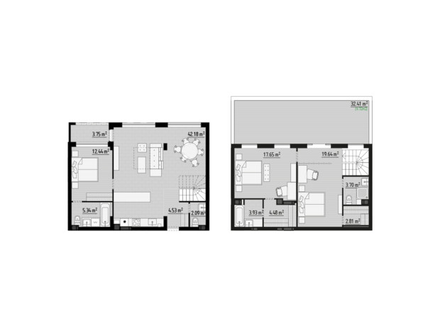 ЖК Parktown: планировка 3-комнатной квартиры 132.26 м²