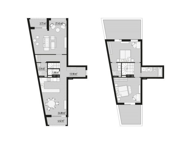 ЖК Parktown: планировка 3-комнатной квартиры 135 м²