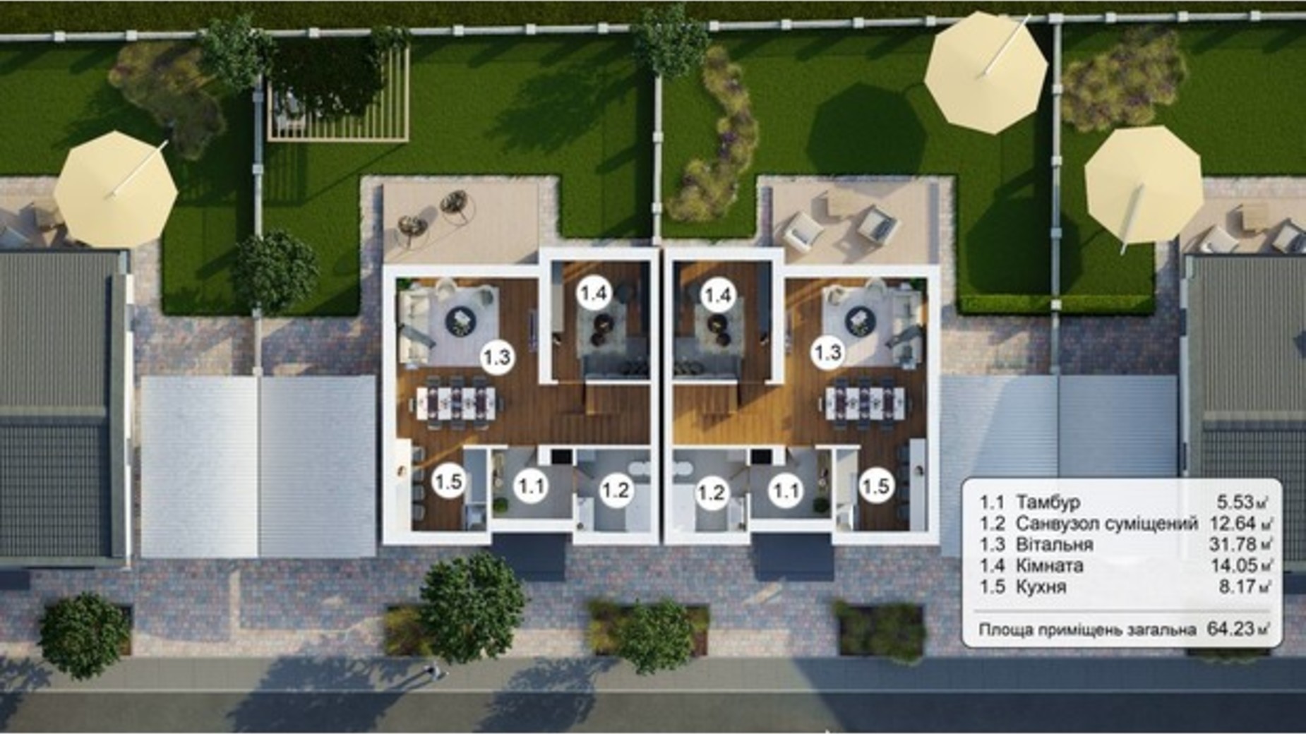 Планировка коттеджа в Дуплекс Sokilnyky GrandHouse 130 м², фото 632433