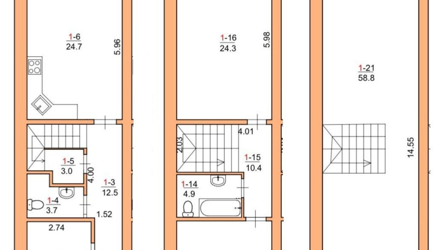 Планировка таунхауса в Таунхаус Каdенюк homes 174 м², фото 632456