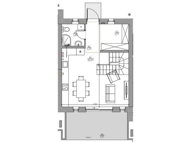 КМ YOND.City: планування 3-кімнатної квартири 100.81 м²