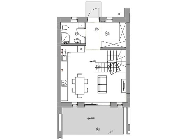 КГ YOND.City: планировка 3-комнатной квартиры 100.77 м²