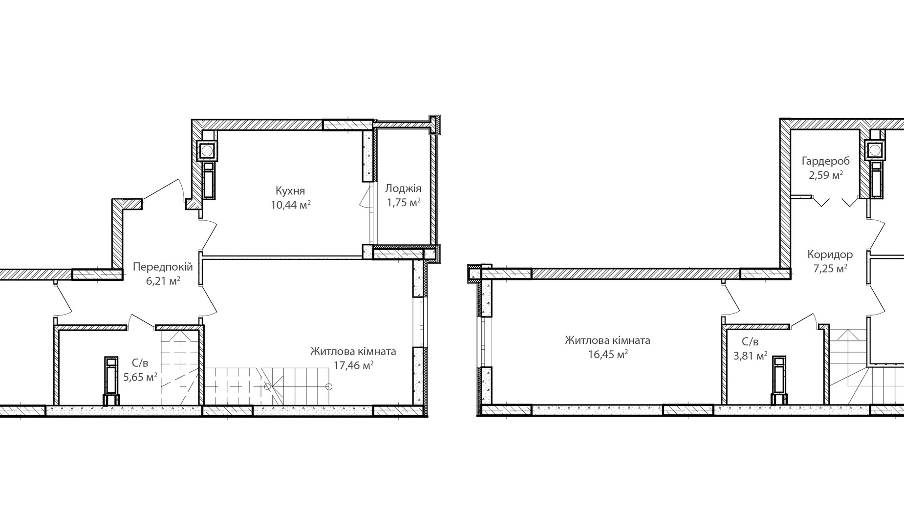 Планировка много­уровневой квартиры в ЖК Синергия Сити 117 м², фото 634079