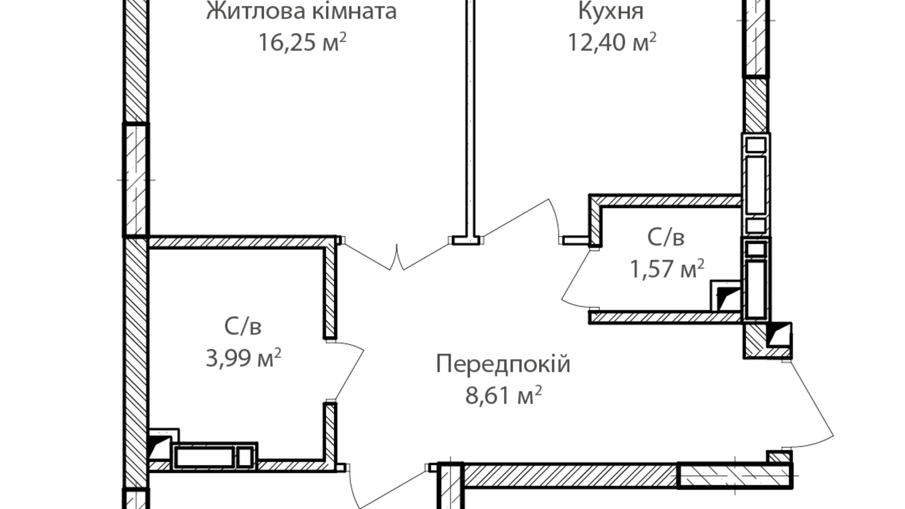 Планировка 2-комнатной квартиры в ЖК Синергия Сити 60 м², фото 634091