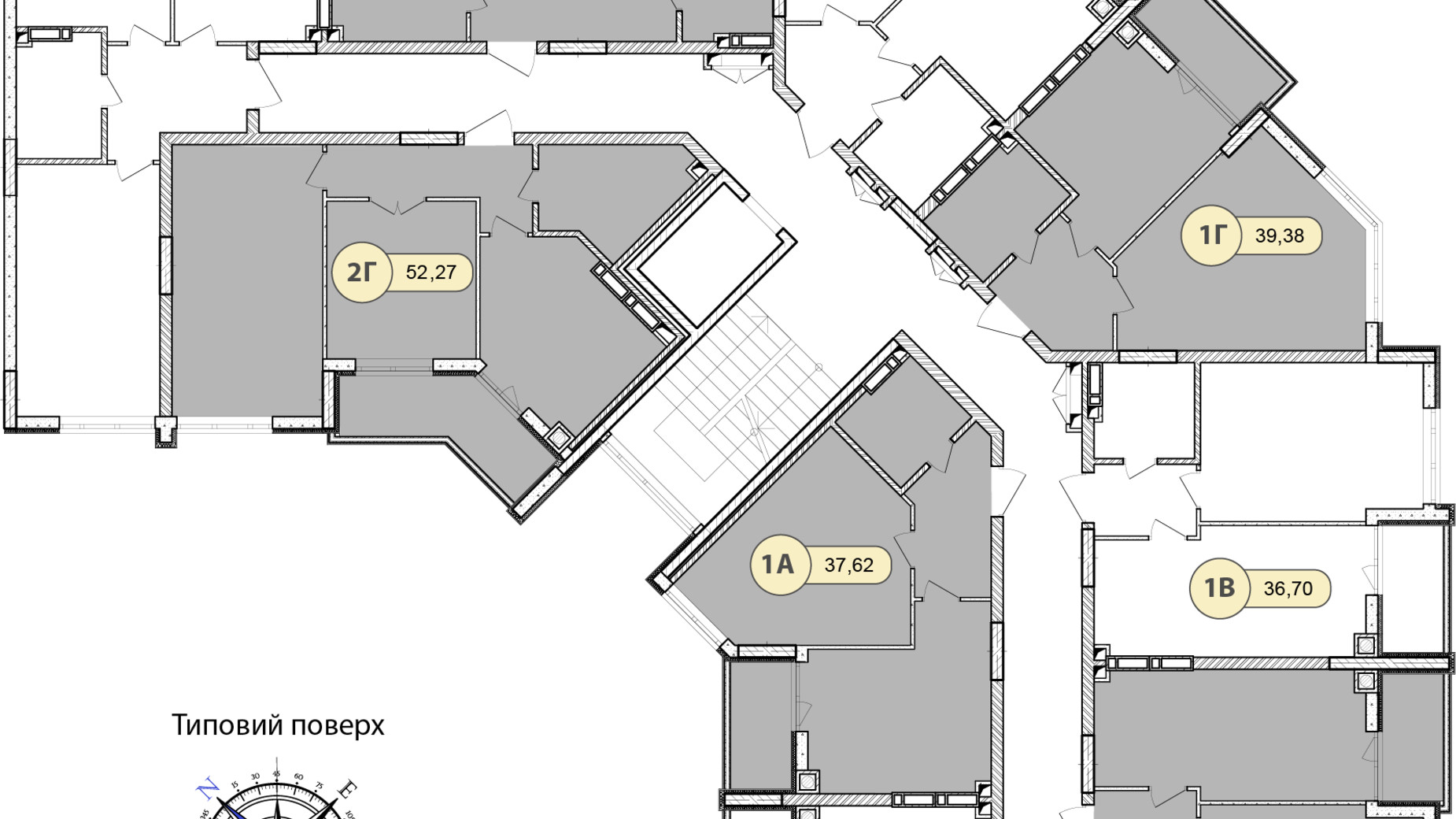 Планування 1-кімнатної квартири в ЖК Синергія Сіті 40 м², фото 634092