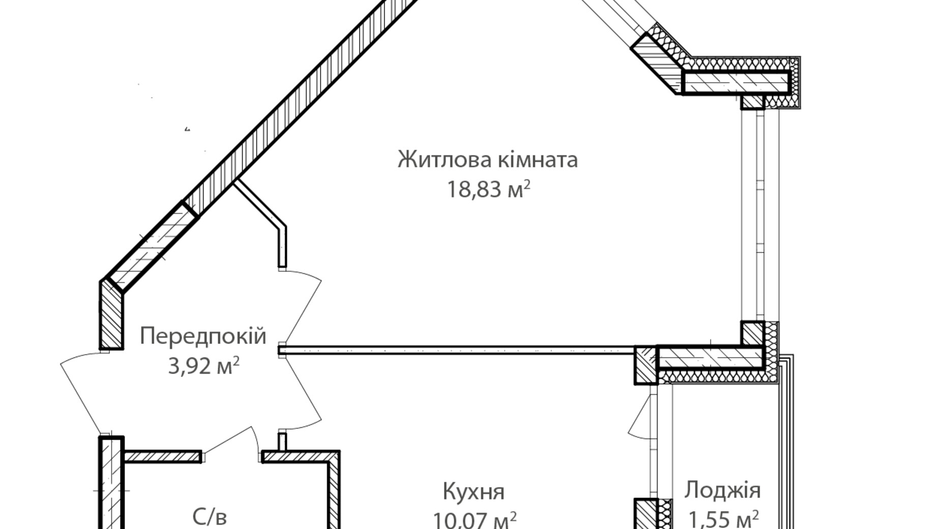 Планування 1-кімнатної квартири в ЖК Синергія Сіті 38 м², фото 634100