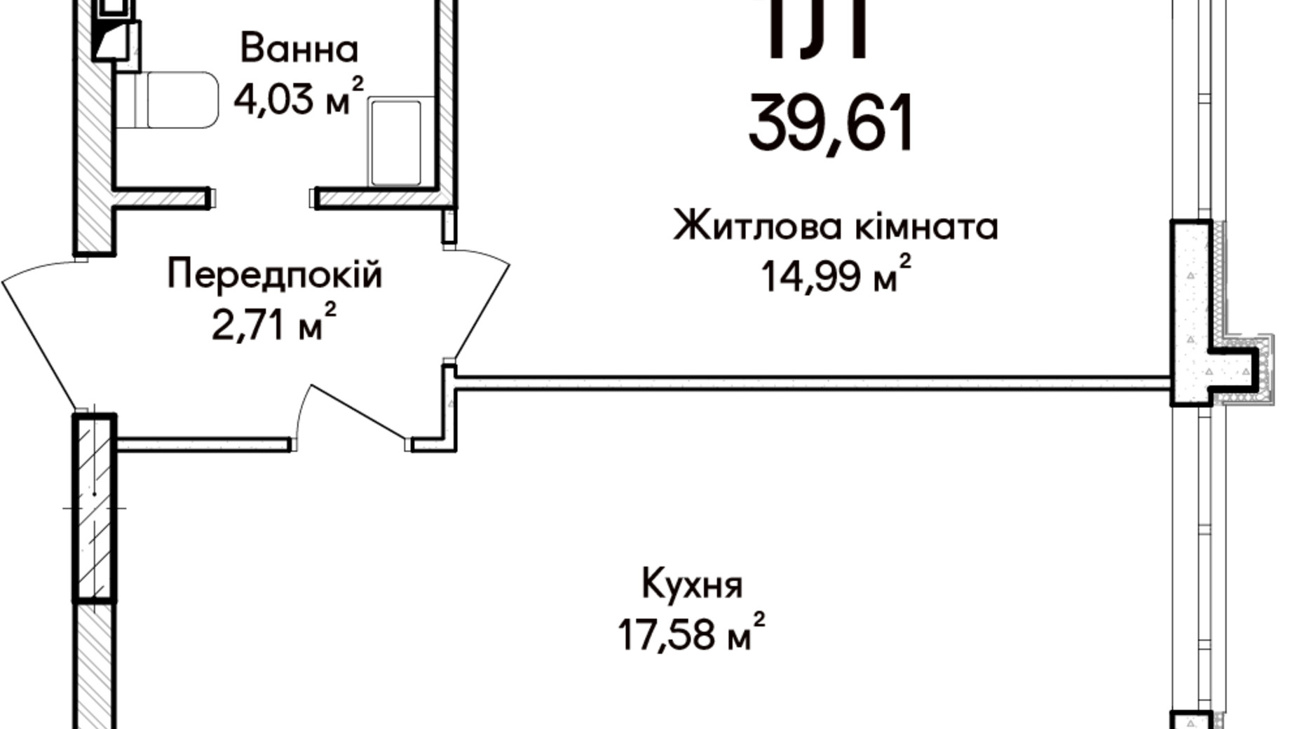 Планировка 1-комнатной квартиры в ЖК Синергия Сити 37 м², фото 634228