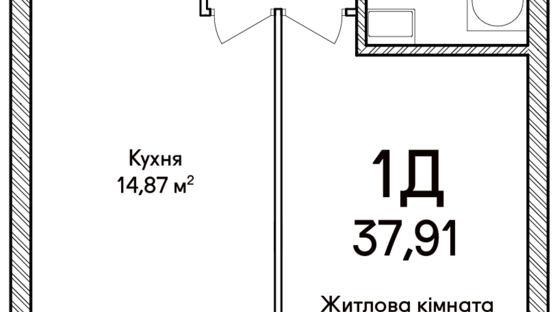 Планировка 1-комнатной квартиры в ЖК Синергия Сити 37 м², фото 634247