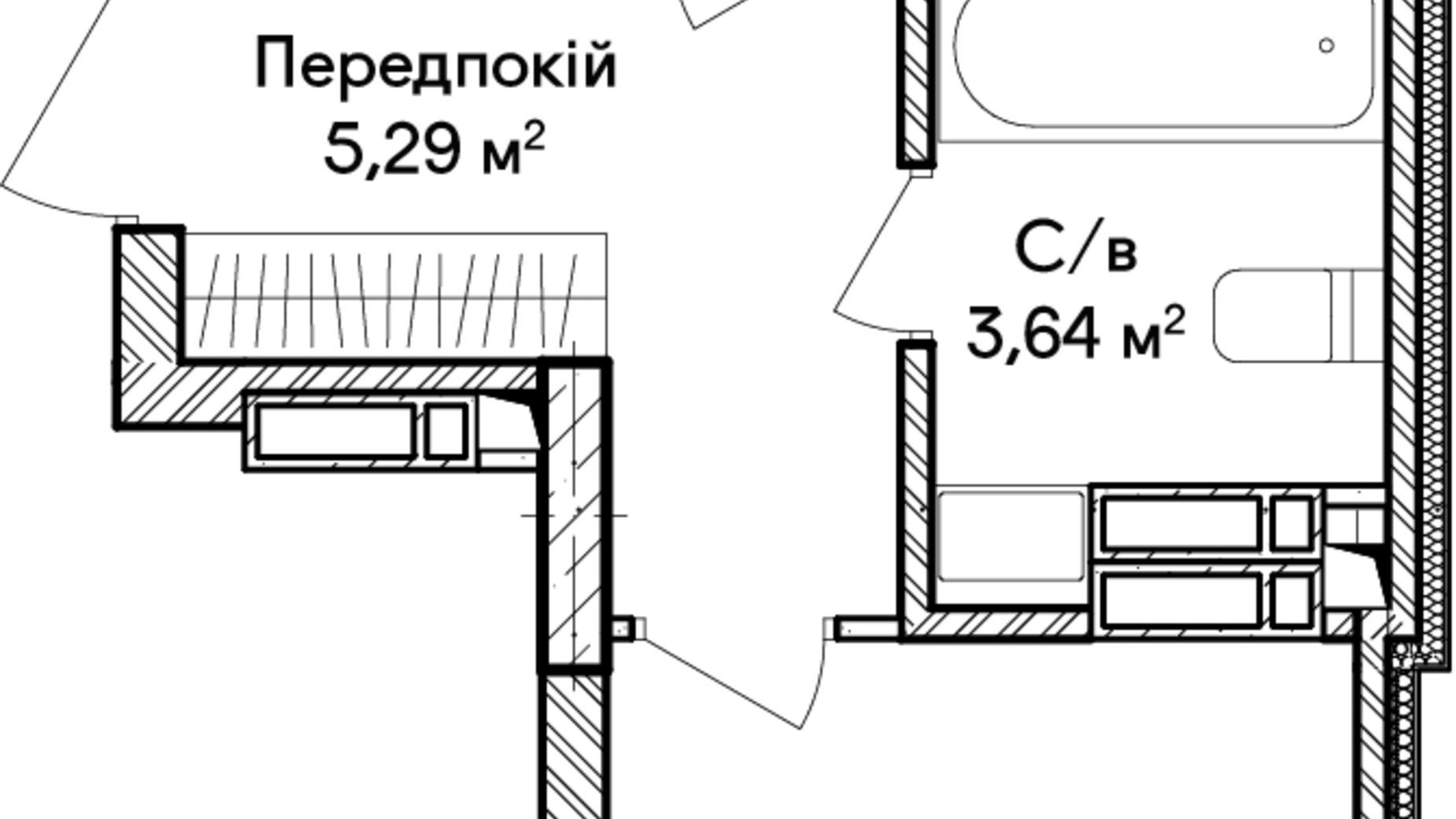 Планування 1-кімнатної квартири в ЖК Синергія Сіті 41 м², фото 634248