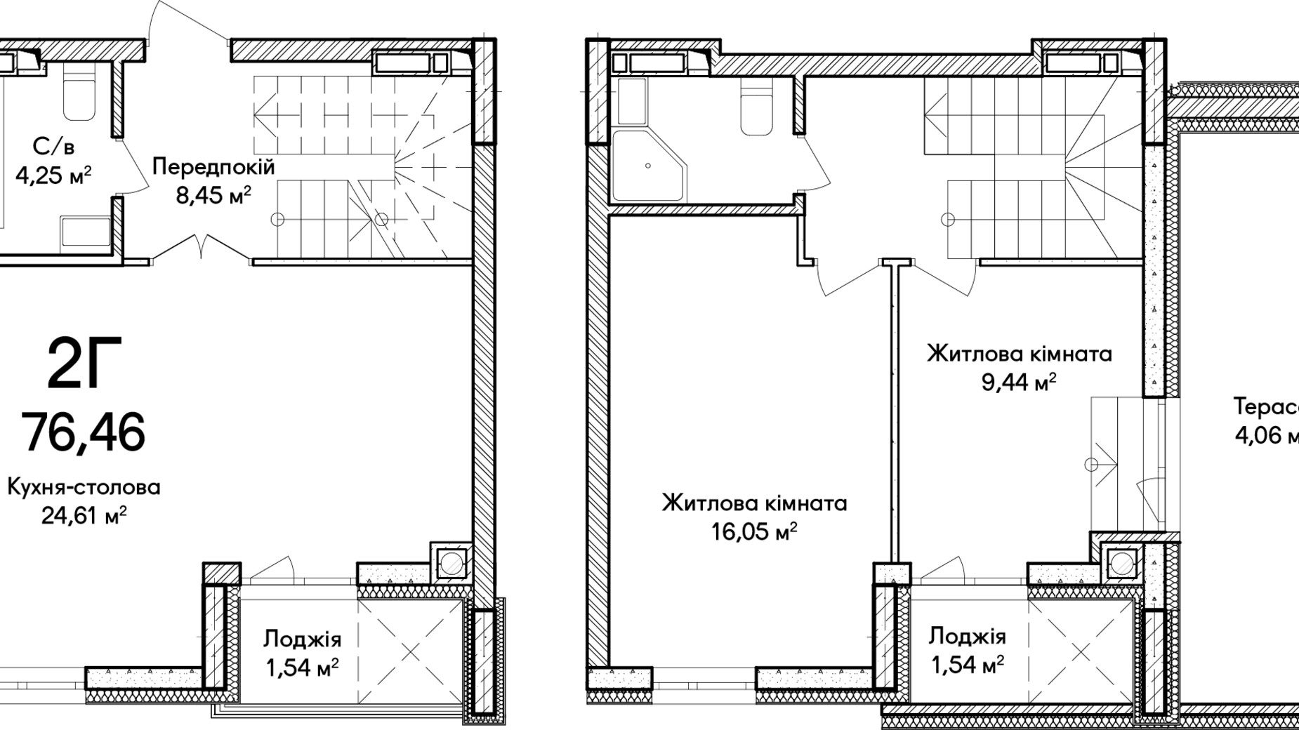 Планування багато­рівневої квартири в ЖК Синергія Сіті 38 м², фото 634251