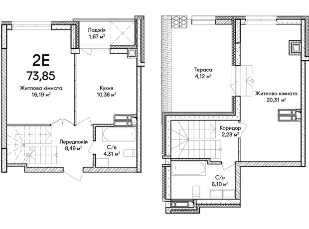 ЖК Синергия Сити: планировка 3-комнатной квартиры 40 м²