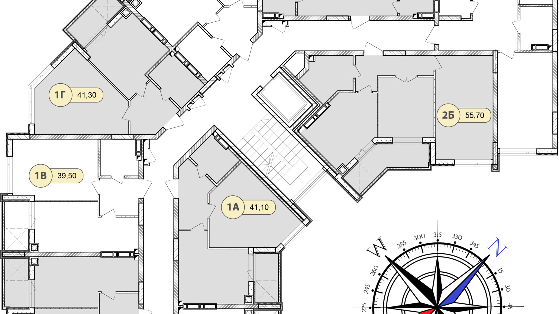 Планировка 1-комнатной квартиры в ЖК Синергия Сити 41 м², фото 634284