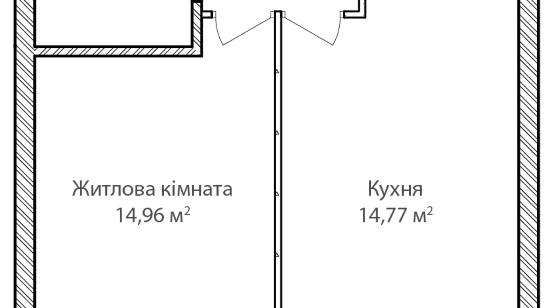 Планування 1-кімнатної квартири в ЖК Синергія Сіті 87 м², фото 634287