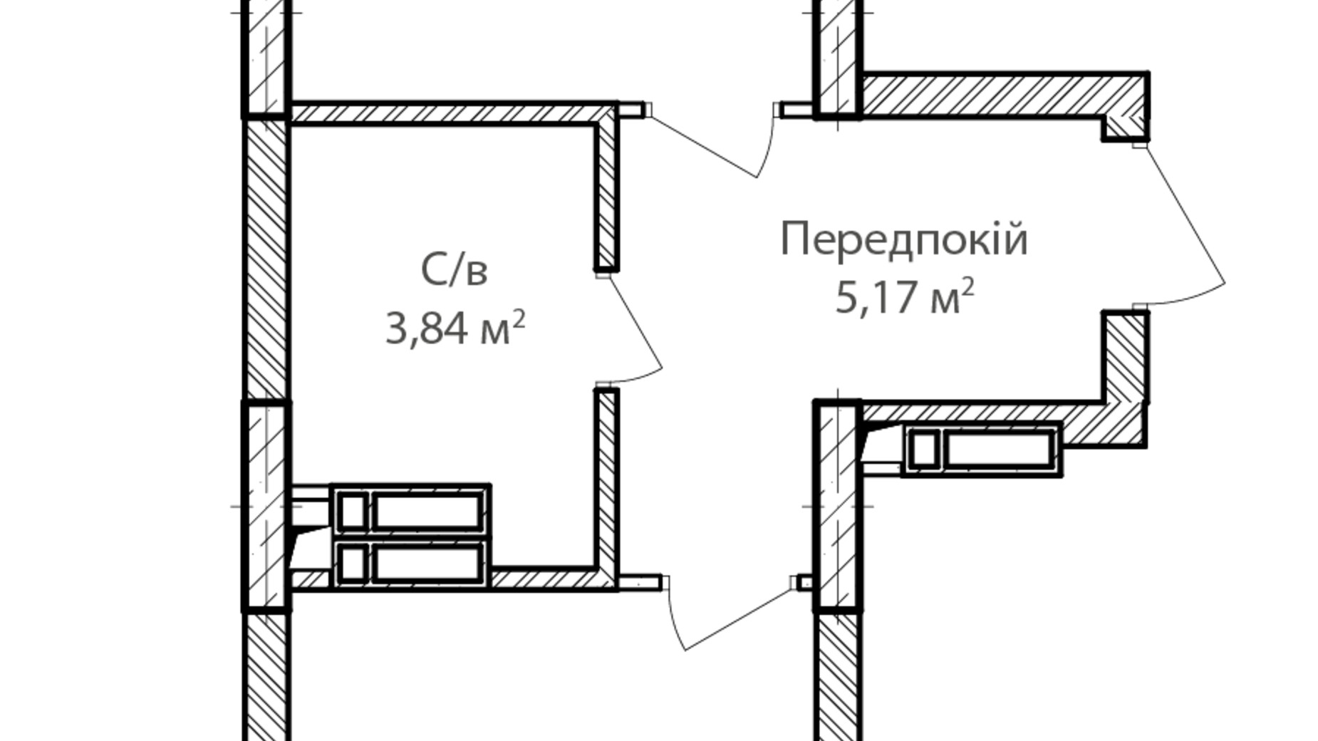 Планування 1-кімнатної квартири в ЖК Синергія Сіті 43 м², фото 634297