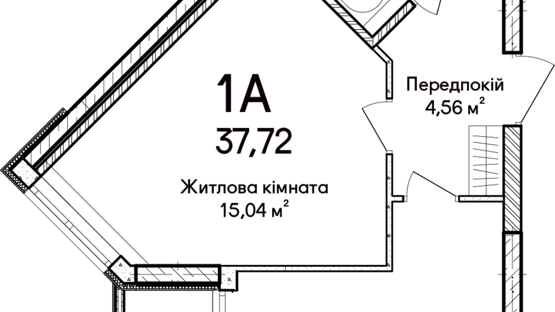 Планування 1-кімнатної квартири в ЖК Синергія Сіті 37 м², фото 634316