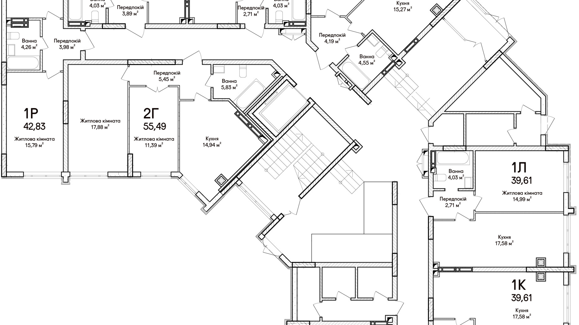 Планування 1-кімнатної квартири в ЖК Синергія Сіті 40 м², фото 634319