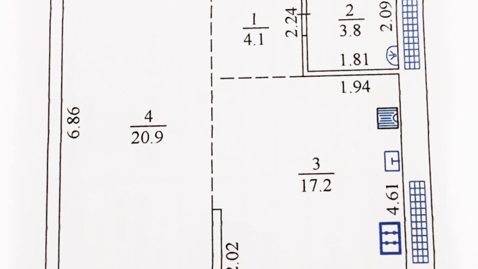 Планировка 1-комнатной квартиры в ЖК просп. Героев Днепра, 96 50 м², фото 634760
