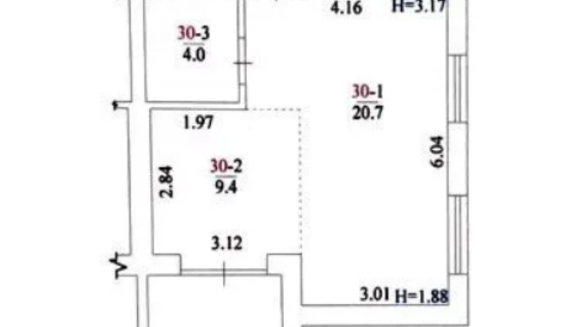Планування 1-кімнатної квартири в ЖК вул. Макіївська, 17 36 м², фото 635129