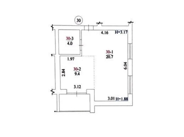 ЖК ул. Макеевская, 17: планировка 1-комнатной квартиры 36 м²