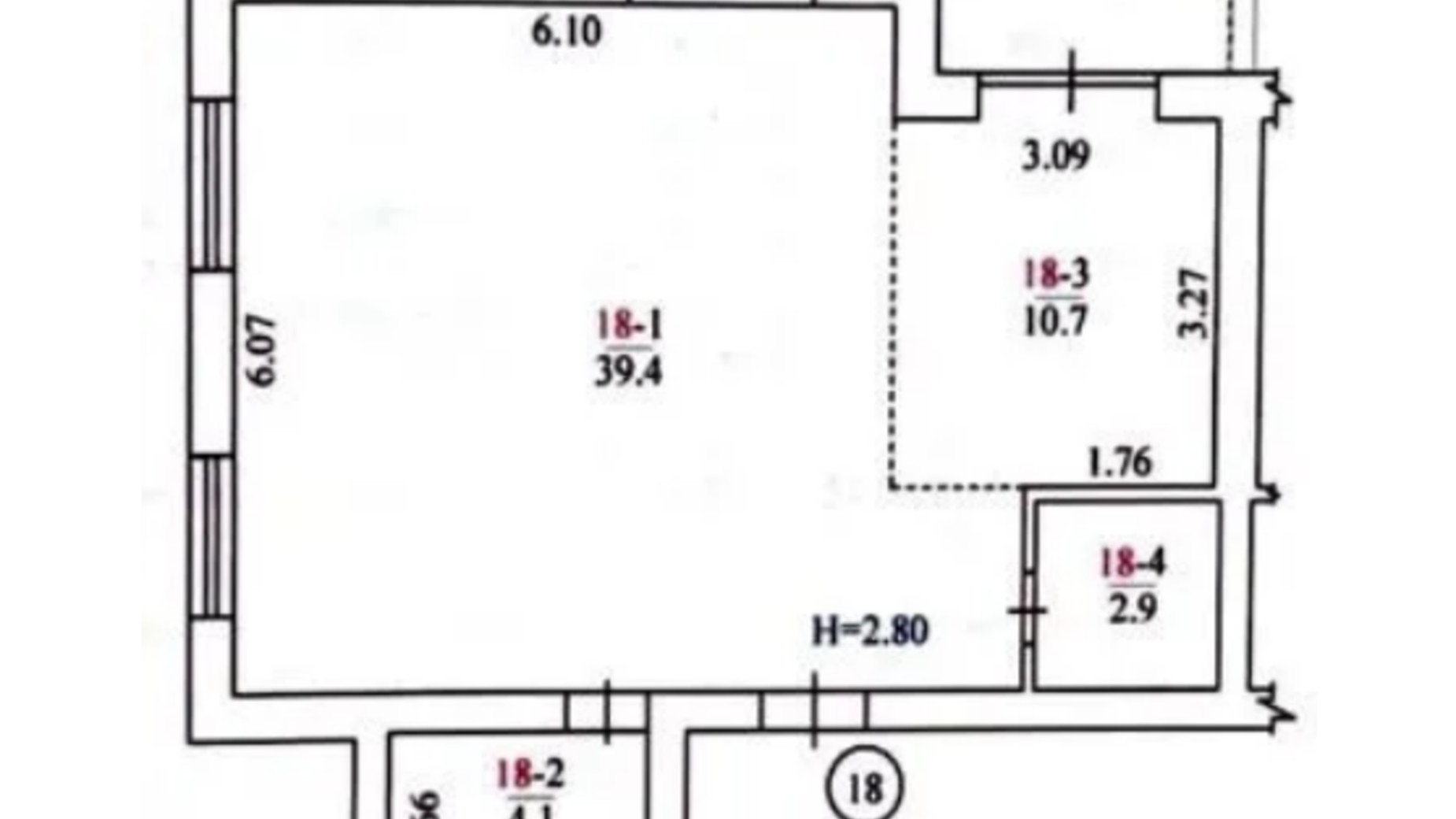 Планировка 2-комнатной квартиры в ЖК ул. Макеевская, 17 59.5 м², фото 635131