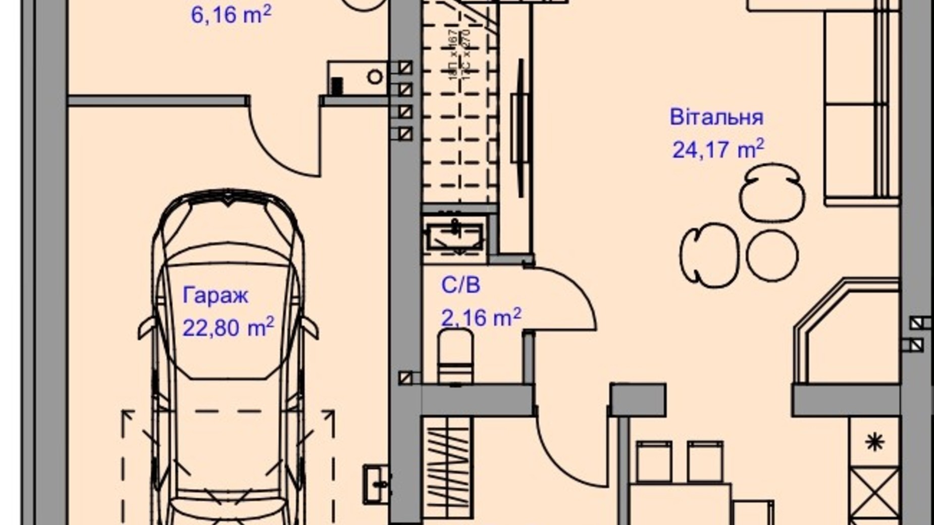 Планування таунхауса в Таунхаус Пронятин 153 м², фото 635448