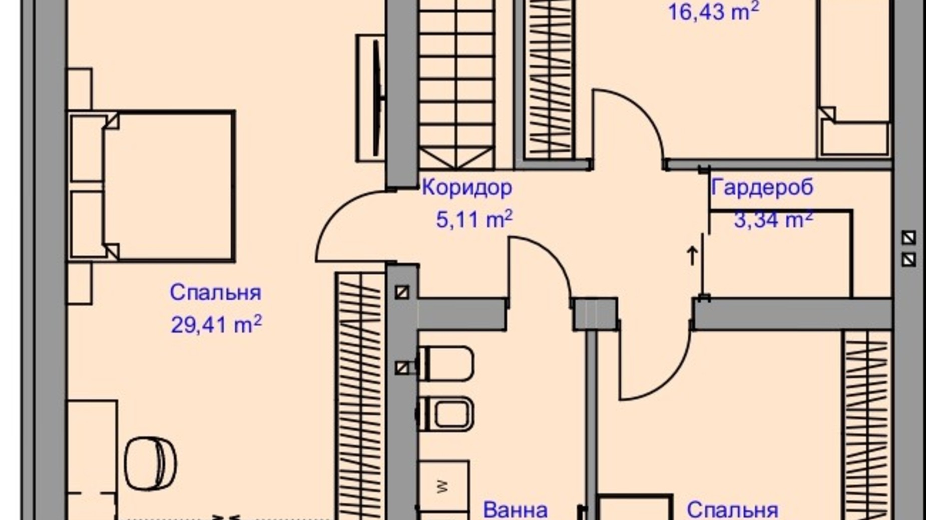 Планування таунхауса в Таунхаус Пронятин 153 м², фото 635449