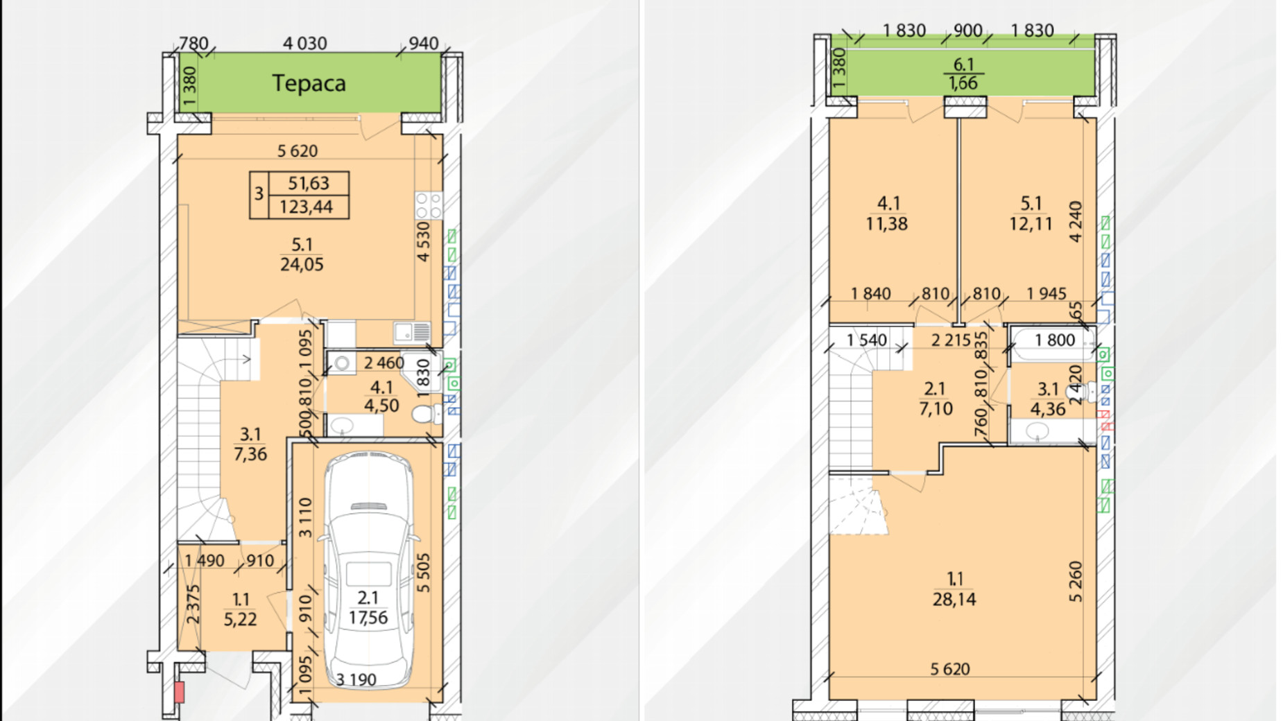 Планування таунхауса в Таунхаус Eurovillage 132 м², фото 635891