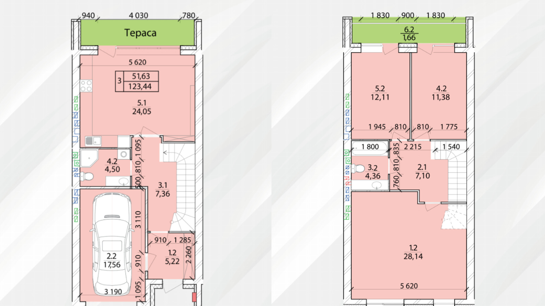 Планування таунхауса в Таунхаус Eurovillage 132 м², фото 635892