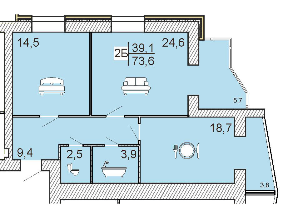 ЖК Семейный Lux планировка 29 ЖК Семейный Lux планировка 29
