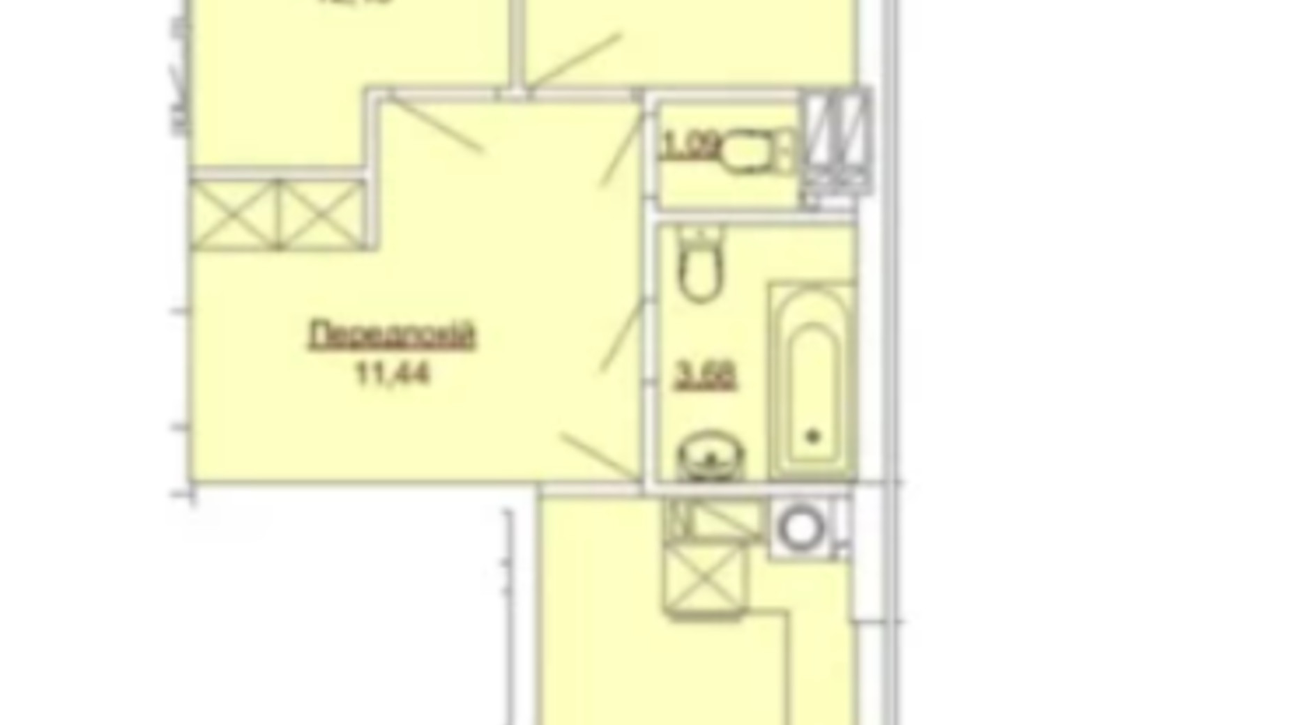 Планировка 2-комнатной квартиры в ЖК Royal Park 65.6 м², фото 637264