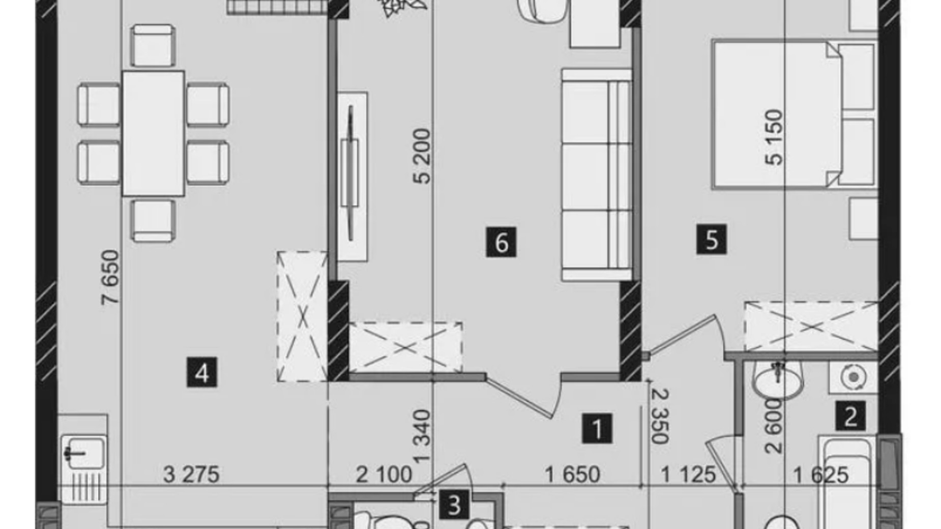 Планировка 2-комнатной квартиры в ЖК Liko-Grad Perfect Town 71.03 м², фото 637520