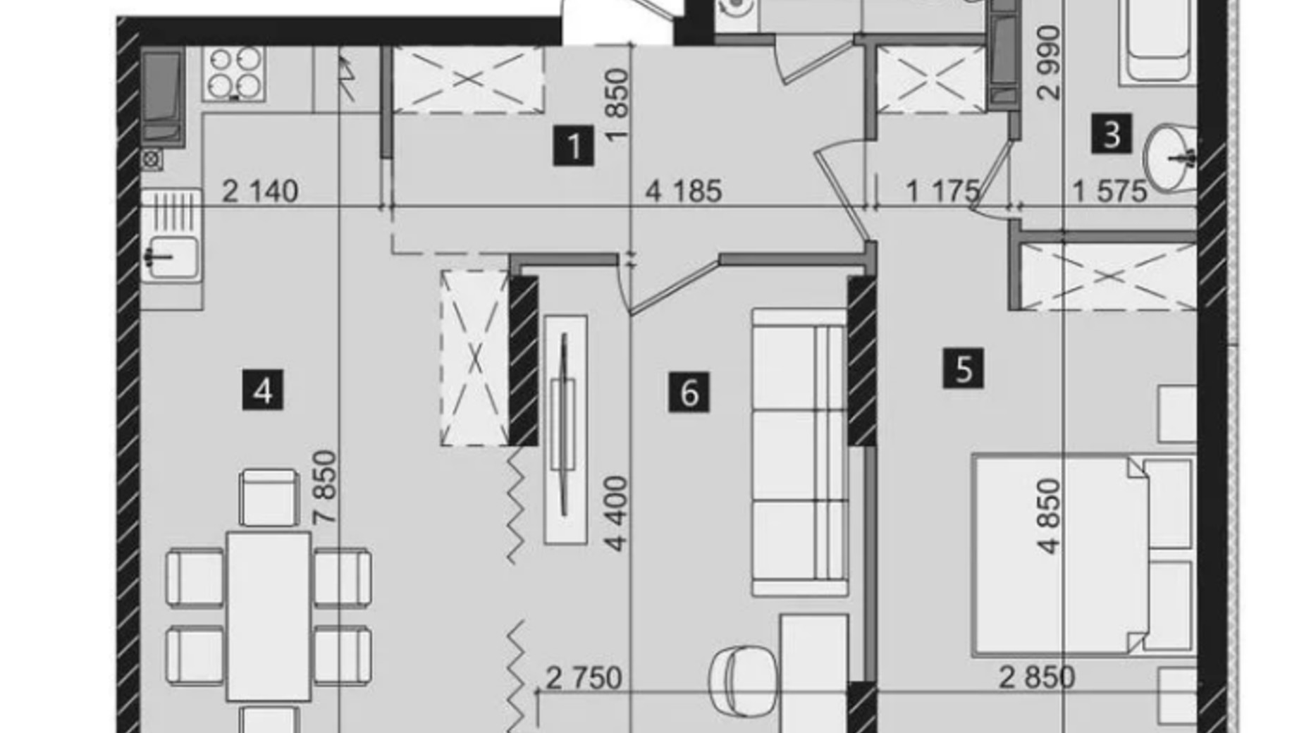 Планировка 2-комнатной квартиры в ЖК Liko-Grad Perfect Town 67.43 м², фото 637522