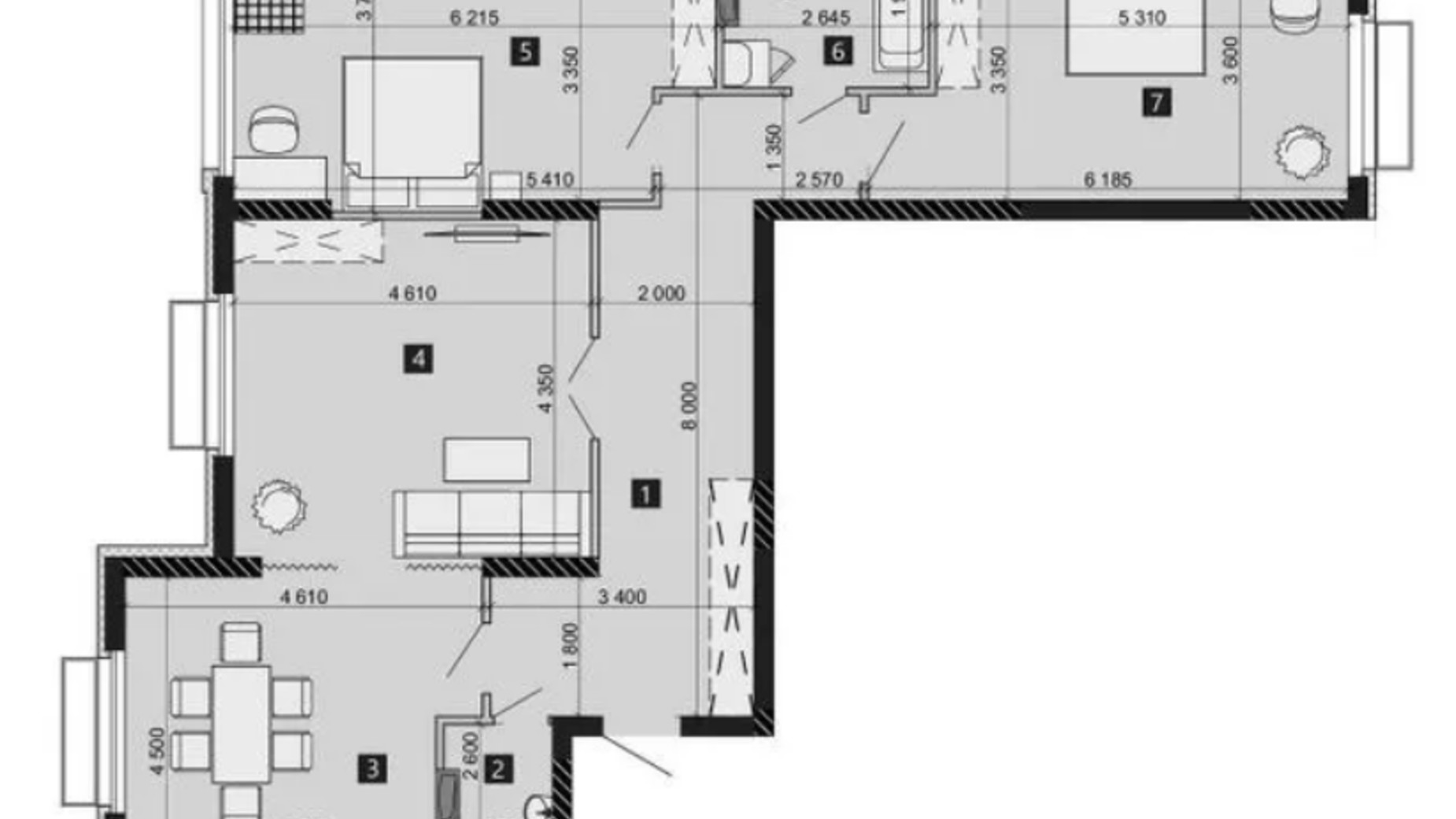 Планировка 3-комнатной квартиры в ЖК Liko-Grad Perfect Town 107.6 м², фото 637619